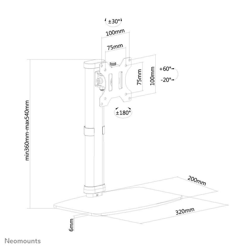 Neomounts FPMA-D890WHITE Monitor Tischständer