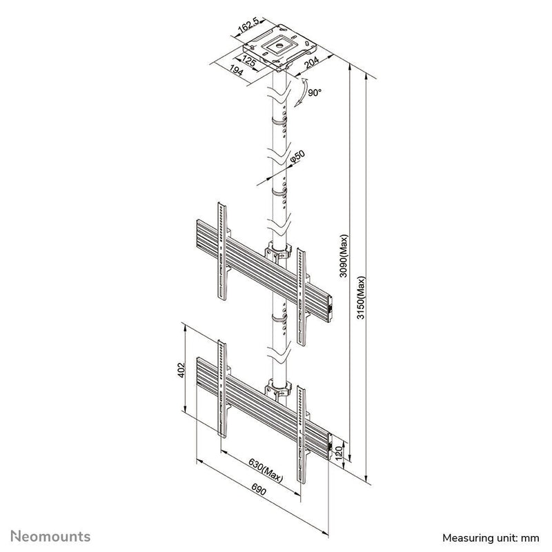 Neomounts NMPRO-C12 Deckenhalterung