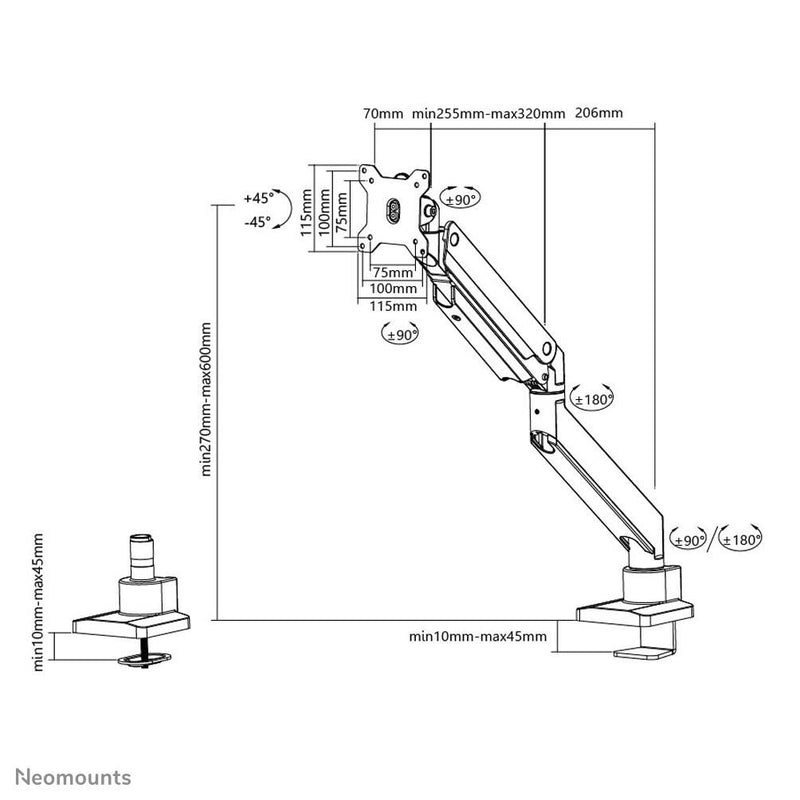Neomounts NM-D775WHITEPLUS Monitor Tischhalterung