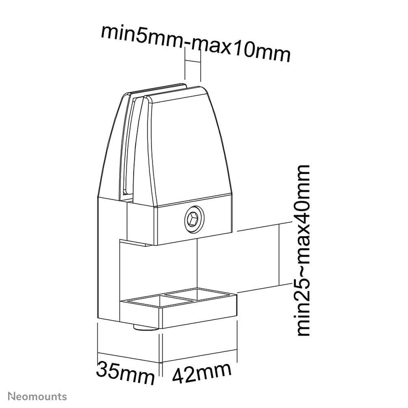 Neomounts NS-CLMP40BLACK Klemmensatz für Schreibtisch 2 Stk.