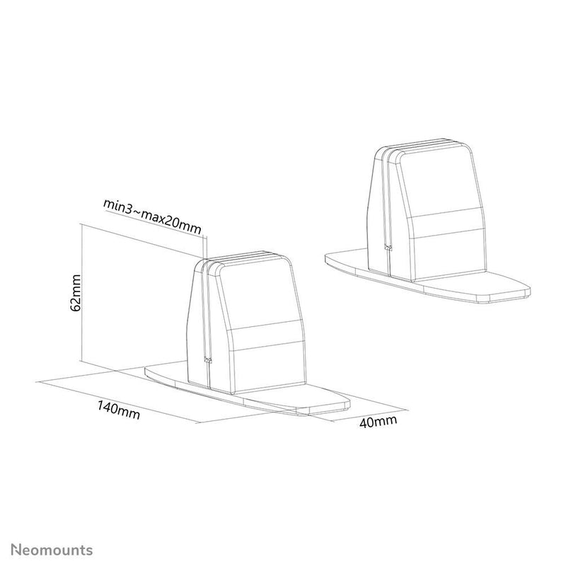 Neomounts NS-CLMPSTANDWHITE Standfuß mit Klemme 2 Stk