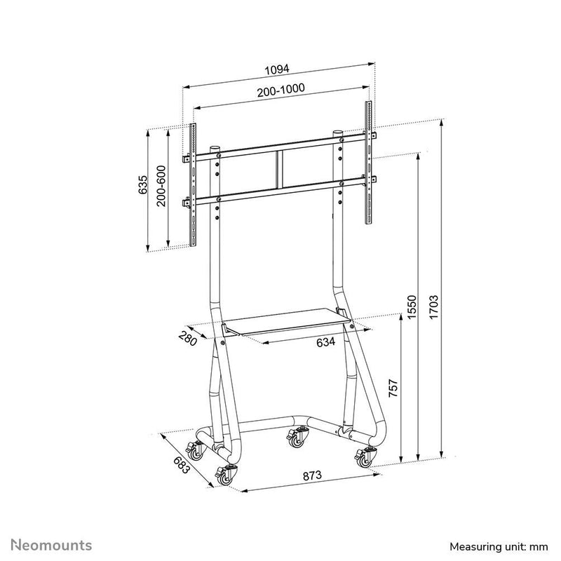 Neomounts NS-M3800BLACK Rollwagen