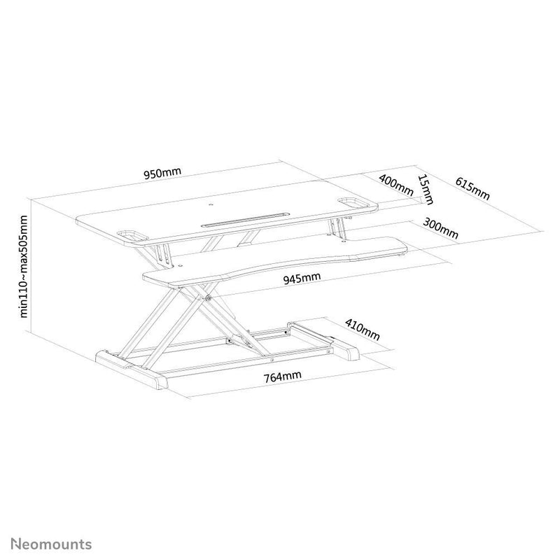 Neomounts NS-WS300BLACK Sitz-Steh-Arbeitsplatz