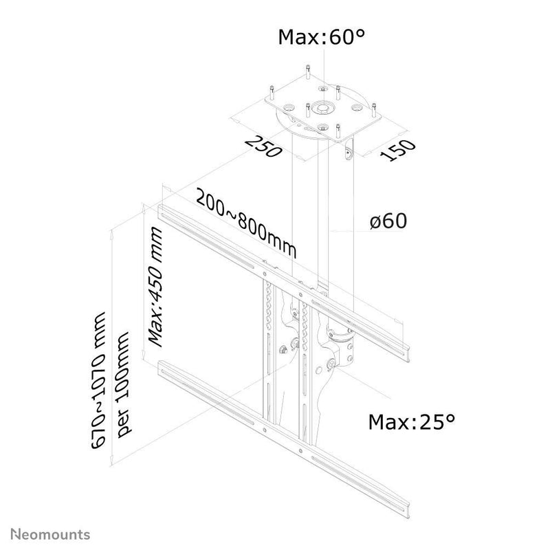 Neomounts PLASMA-C100BLACK Deckenhalterung