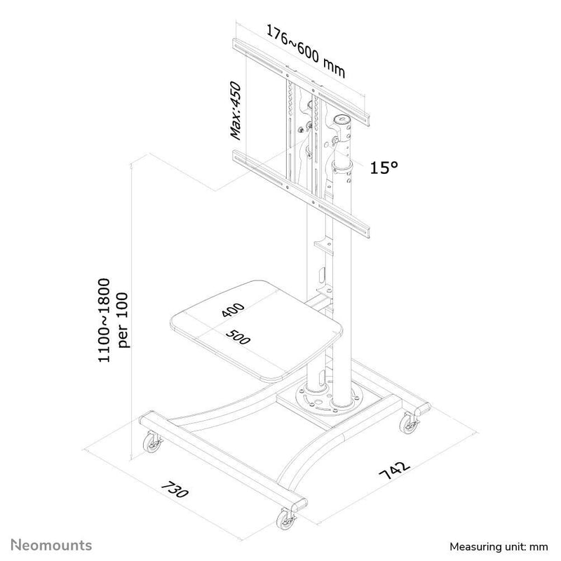 Neomounts PLASMA-M1800E Rollwagen