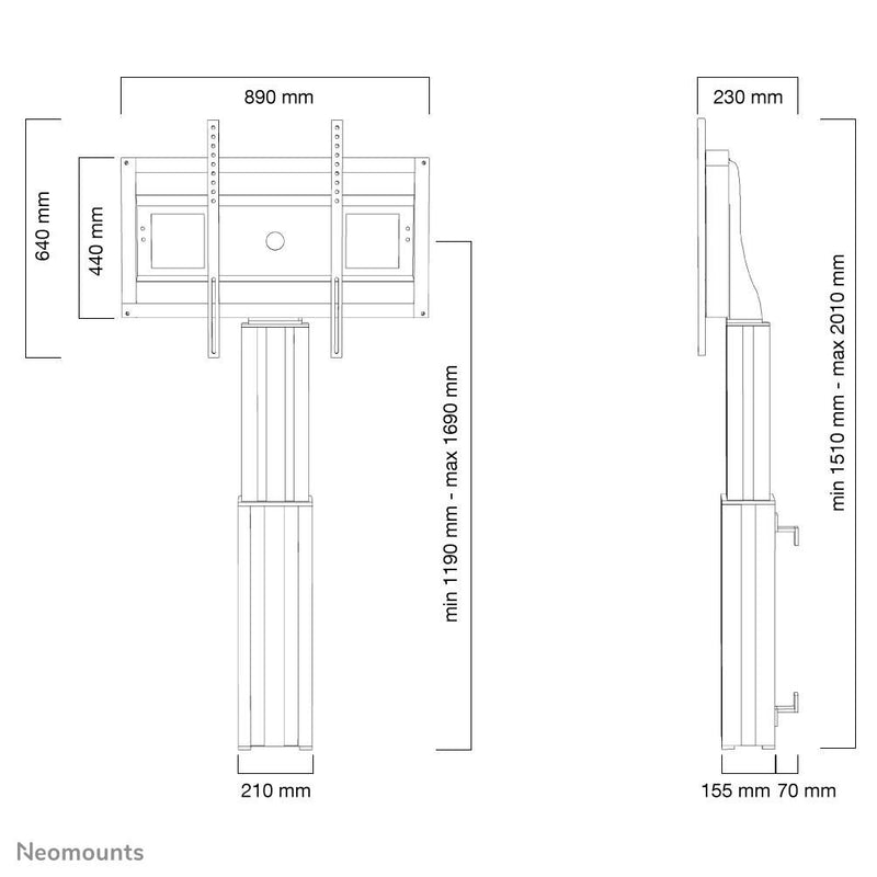 Neomounts PLASMA-W2500BLACK motorisierte Wandhalterung