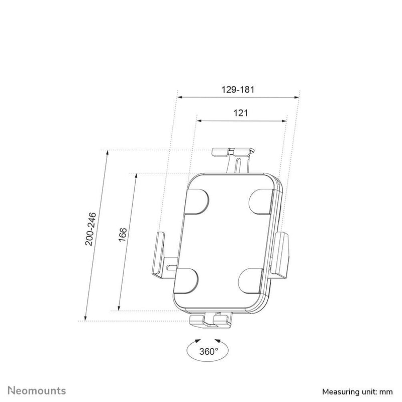 Neomounts WL15-625BL1 drehbare Tablet-Wandhalterung für 7,9-11' Tablets - Schwarz
