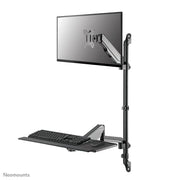 Neomounts WL90-325BL1 höhenverstellbarer, wandmontierter Arbeitsplatz für 17-32' Bildschirme, Tastatur und Maus - Schwar