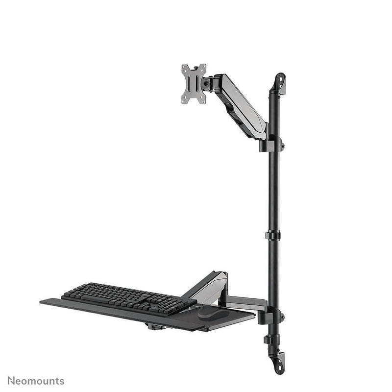 Neomounts WL90-325BL1 höhenverstellbarer, wandmontierter Arbeitsplatz für 17-32' Bildschirme, Tastatur und Maus - Schwar