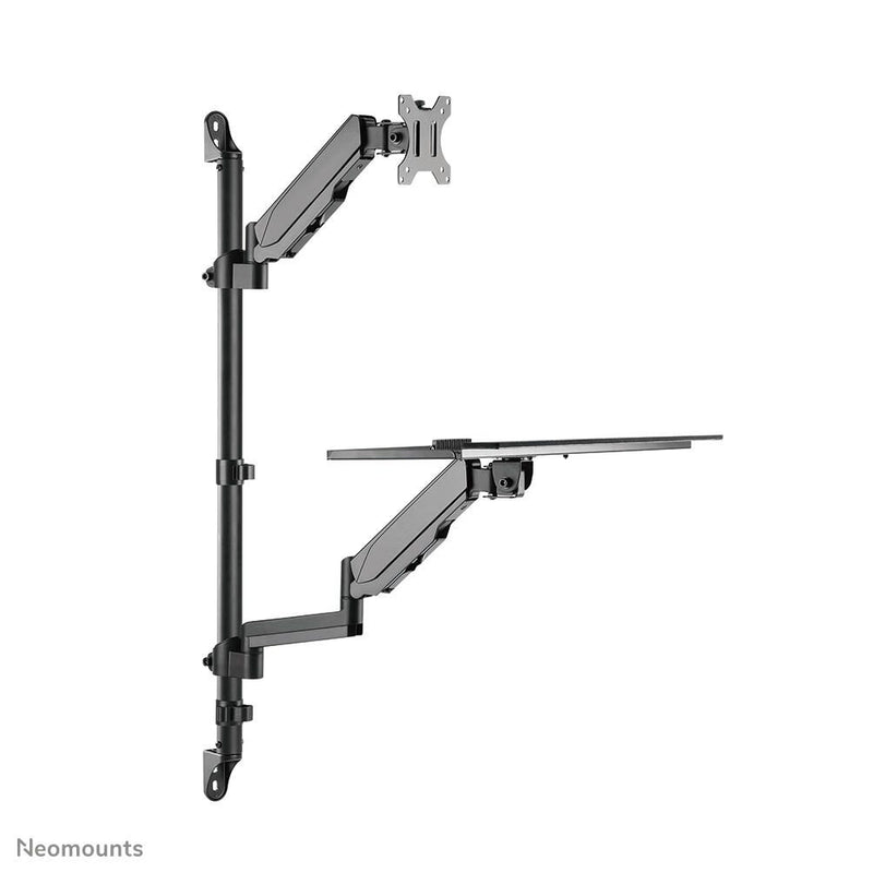 Neomounts WL90-325BL1 höhenverstellbarer, wandmontierter Arbeitsplatz für 17-32' Bildschirme, Tastatur und Maus - Schwar