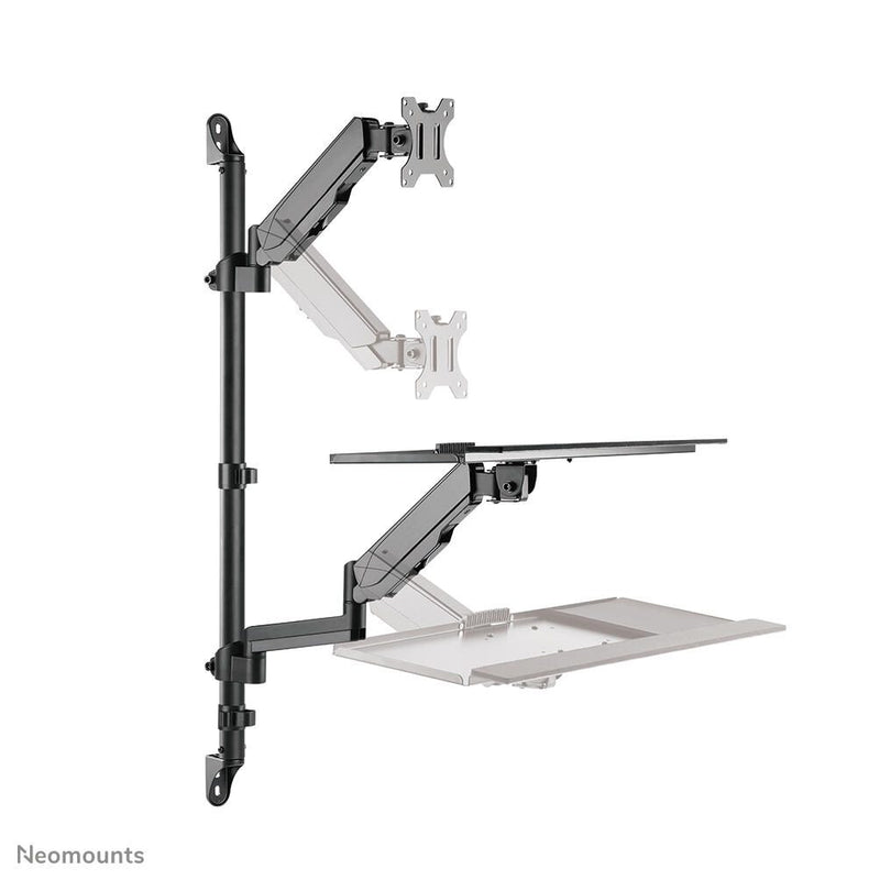 Neomounts WL90-325BL1 höhenverstellbarer, wandmontierter Arbeitsplatz für 17-32' Bildschirme, Tastatur und Maus - Schwar
