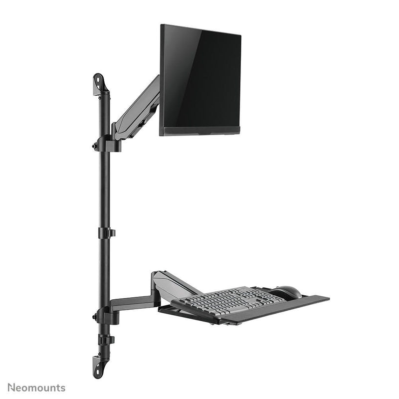 Neomounts WL90-325BL1 höhenverstellbarer, wandmontierter Arbeitsplatz für 17-32' Bildschirme, Tastatur und Maus - Schwar