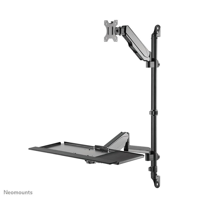 Neomounts WL90-325BL1 höhenverstellbarer, wandmontierter Arbeitsplatz für 17-32' Bildschirme, Tastatur und Maus - Schwar