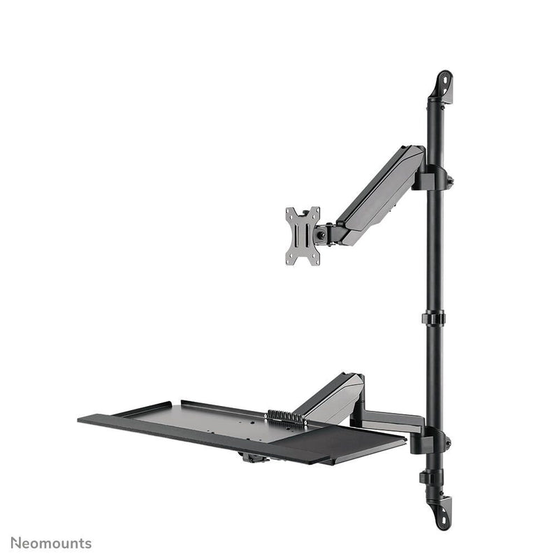 Neomounts WL90-325BL1 höhenverstellbarer, wandmontierter Arbeitsplatz für 17-32' Bildschirme, Tastatur und Maus - Schwar
