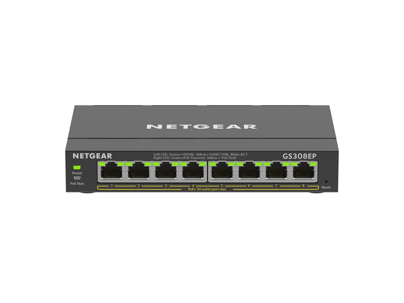 Netgear GS308EP 8-Port PoE+ Gigabit Ethernet Plus Switch (62W)