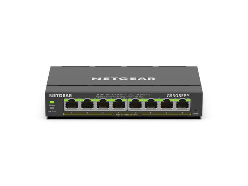 Netgear GS308EPP-100PES 8-Port PoE+ Gigabit Ethernet Plus Switch (123W)