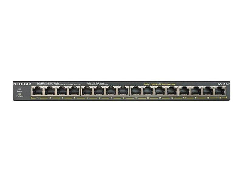Netgear GS316P-100EUS Unmanaged 16-Port PoE Gigabit Ethernet Switch