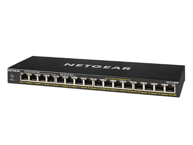 Netgear GS316PP 16-Port Gigabit Ethernet Unmanaged PoE+ Switch with FlexPoE (183W)