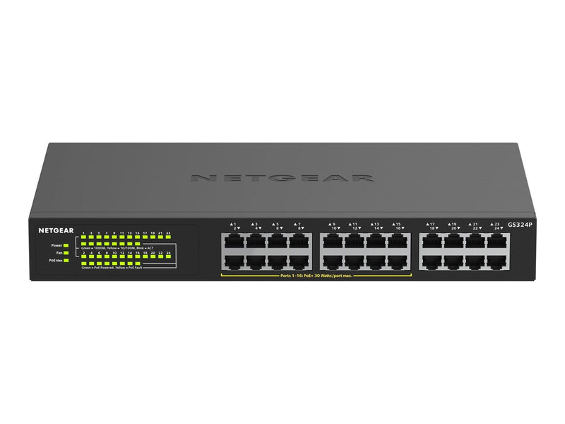 Netgear GS324P 24-Port Gigabit Ethernet Unmanaged Switch with 16-Ports PoE+ (190W)