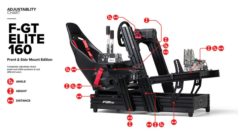 Next Level Racing® F-GT Elite 160 Front & Side Mount Edition - Black