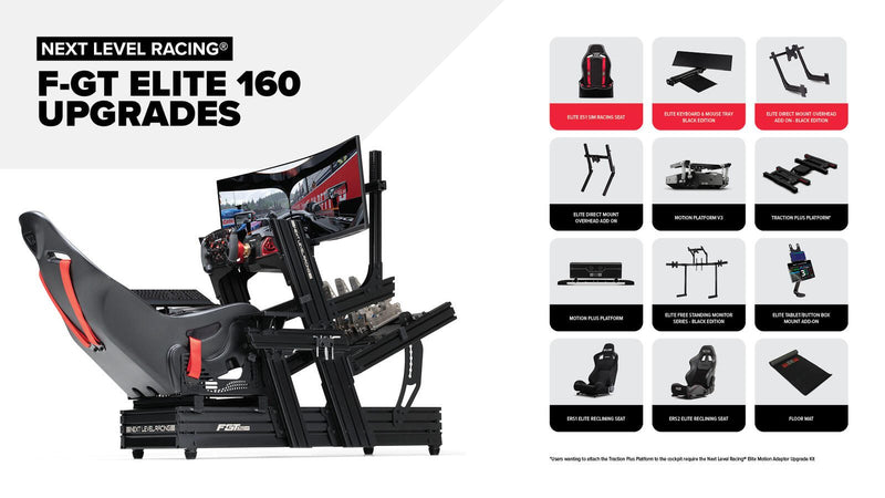 Next Level Racing® F-GT Elite 160 Front & Side Mount Edition - Black