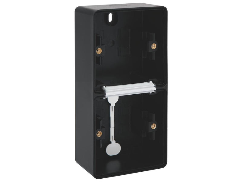 Niko-Servodan Splashproof double vertical surface-mounting box with two single flexible inputs for mounting two functions black