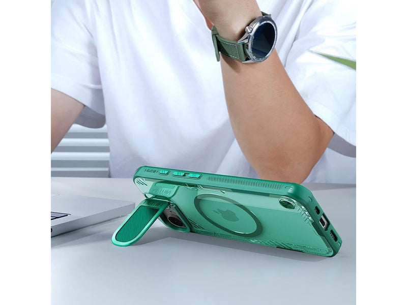 Nillkin Iceblade Prop Magnetic Case with Camera Cover and Stand for iPhone 16e / 17e - Green
