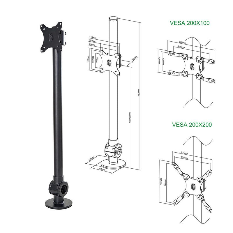 OPLITE NitroKart – Monitor Arm 27-42 Zoll schwarz