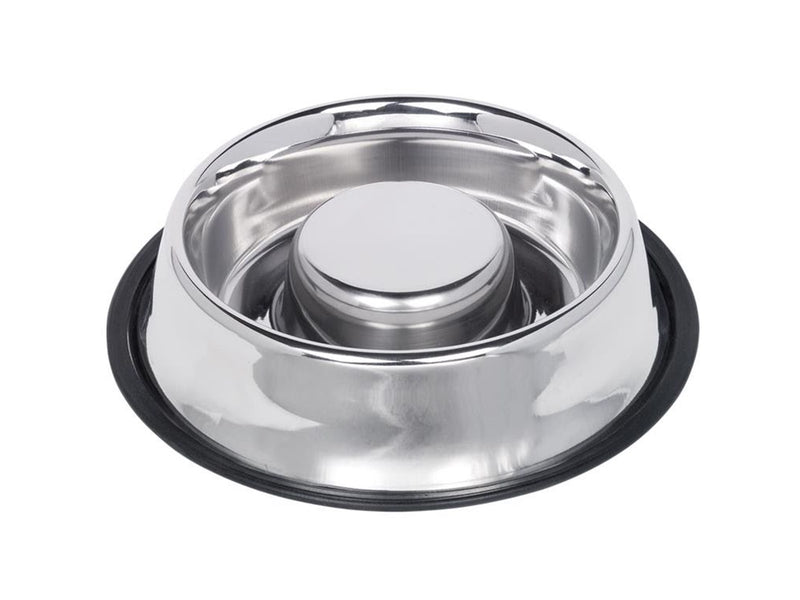Nobby Slowfeeder skål i rustfrit stål 1.35 L / Ø 30 cm