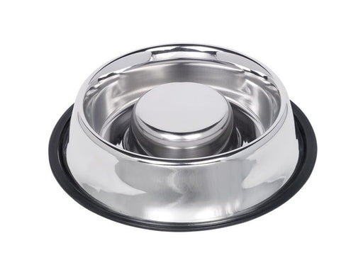 Nobby Slowfeeder skål i rustfrit stål 1.35 L / Ø 30 cm