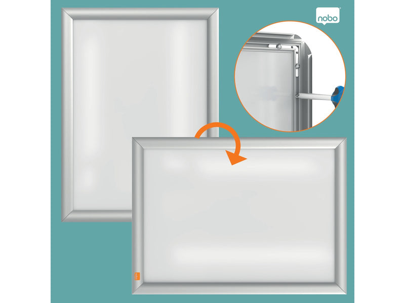 Nobo Essence A3 Posterrahmen, 25 mm Aluminium Klemmprofil auf Gehrung geschnitten
