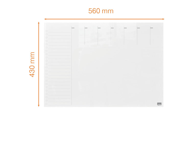 Nobo Glas Wochenplaner 56 x 43 cm