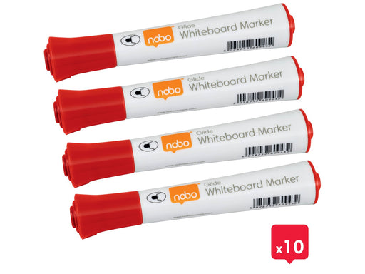 Nobo  Glide Boardmarker, Rundspitze, 10 Stück Rot