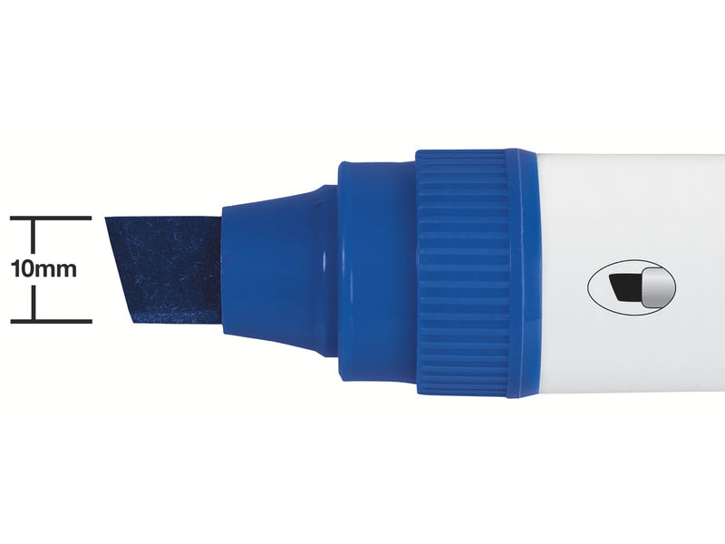 Nobo  Glide Boardmarker, trocken abwischbar, große Keilspitze, 4 Stück Blau