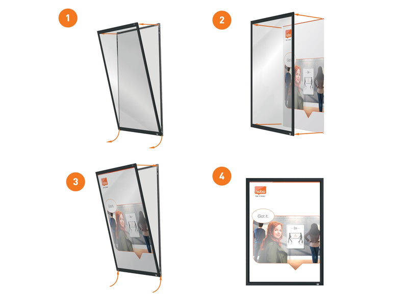 Nobo Impression Pro Clip-Rahmen A4 mit graphitgrauem Rahmen