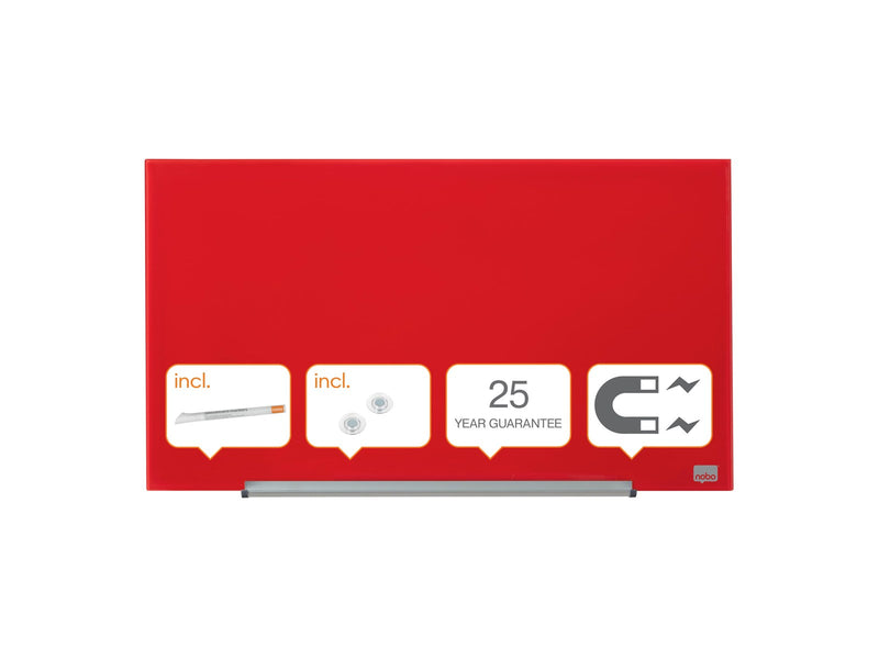 Nobo  Impression Pro Whiteboard Glas Widescreen 31" Rot