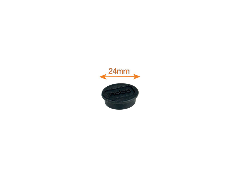 Nobo  Magnete, 24 mm, 10 Stück, farbig sortiert Schwarz