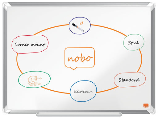 Nobo Premium Plus Whiteboard Stahl 60 x 45 cm