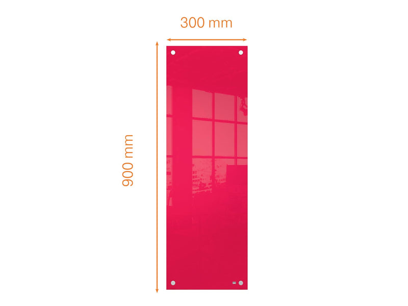 Nobo  Schmales Glas Whiteboard 30 x 90 cm Rot