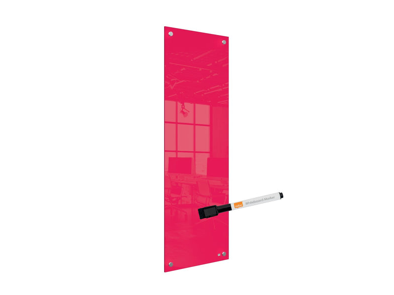 Nobo  Schmales Glas Whiteboard 30 x 90 cm Rot