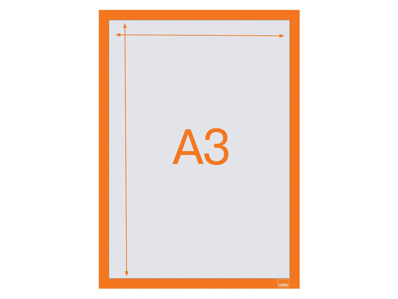 Nobo  Self-adhesive Magnetic Poster Frame A3 Orange