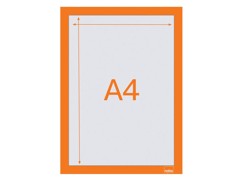 Nobo  Self-adhesive Magnetic Poster Frame A4 Orange