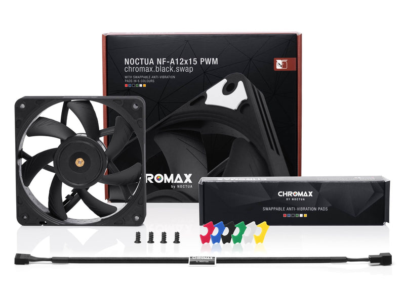 Noctua NF-A12x15 PWM Chromax.black.swap - Gehäuselüfter - 120mm - Schwarz - 24 dBA