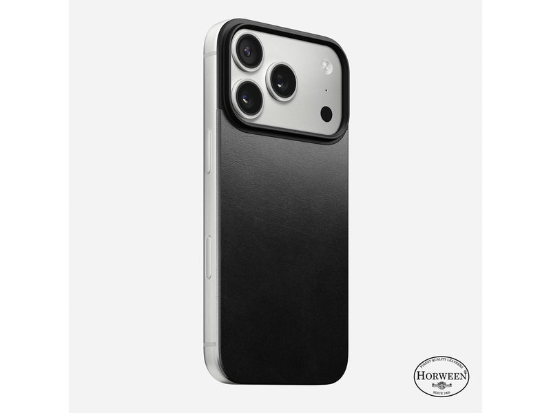 Nomad - Magnetic Leather Back - iPhone 17 Pro | Black | Horween | MagSafe