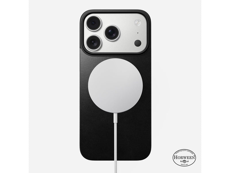 Nomad - Magnetic Leather Back - iPhone 17 Pro | Black | Horween | MagSafe