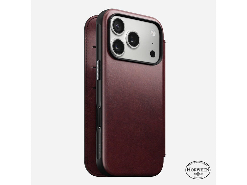 Nomad - Modern Leather Folio - iPhone 17 Pro | Burgundy | Horween