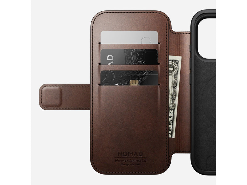 Nomad Modern Leather Folio rustic brown (Horween) - iPhone 17 Pro Max