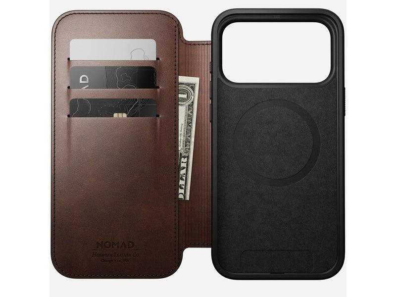 Nomad Modern Leather Folio rustic brown (Horween) - iPhone 17 Pro Max