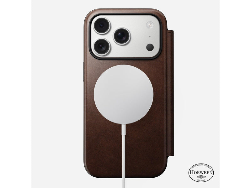 Nomad Modern Leather Folio rustic brown (Horween) - iPhone 17 Pro Max