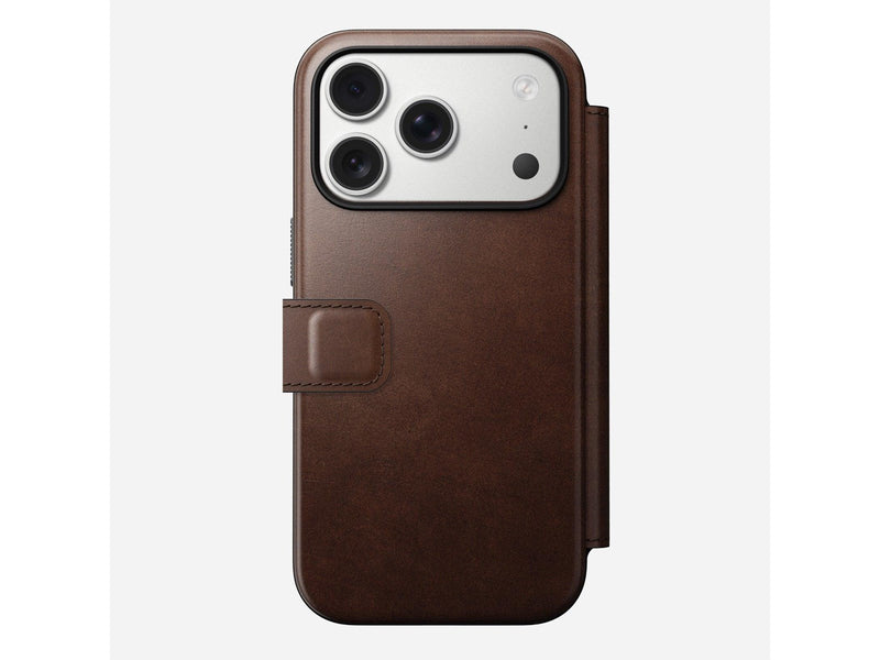Nomad Modern Leather Folio rustic brown (Horween) - iPhone 17 Pro Max